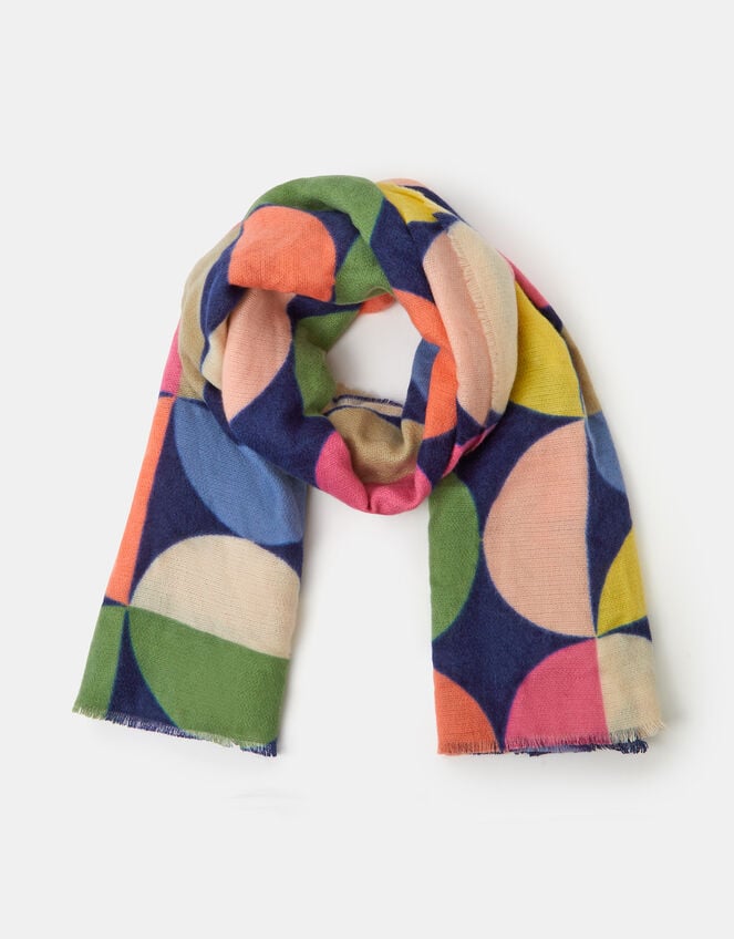Retro Spot Print Blanket Scarf, , large
