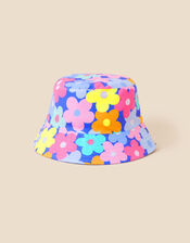 Girls Retro Floral Bucket Hat, Multi (BRIGHTS-MULTI), large