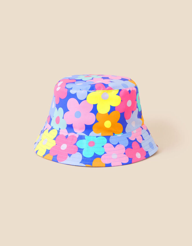 Girls Retro Floral Bucket Hat, Multi (BRIGHTS-MULTI), large