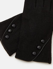 Plain Wool Gloves, Black (BLACK), large