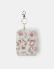 Girls Mini Fluffy Cat Keychain, , large