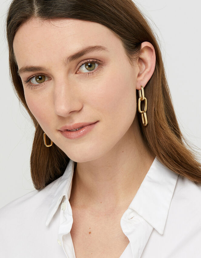 Gold-Plated Interchangeable Link Earrings, , large