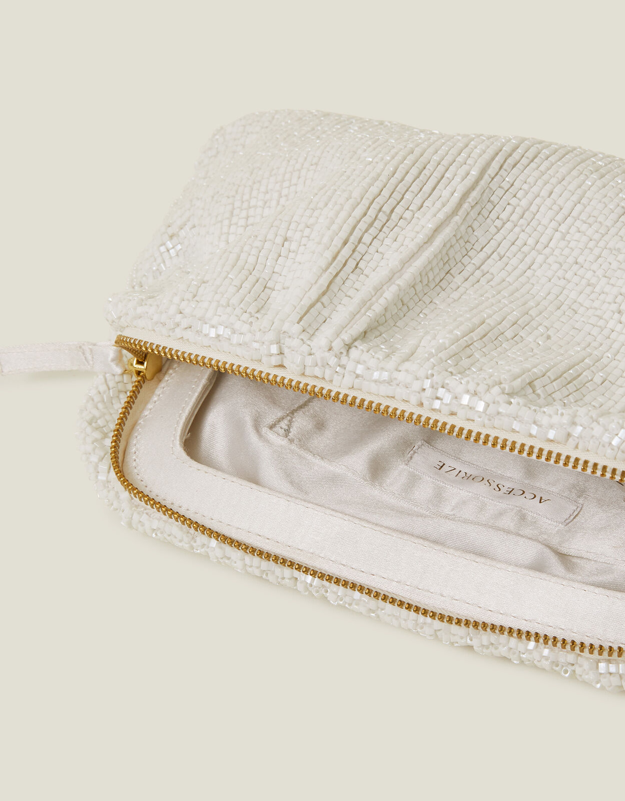 Large white clutch bag clearance