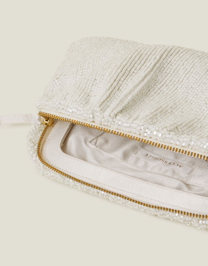Bridal Hand-Beaded Clutch Bag, , large