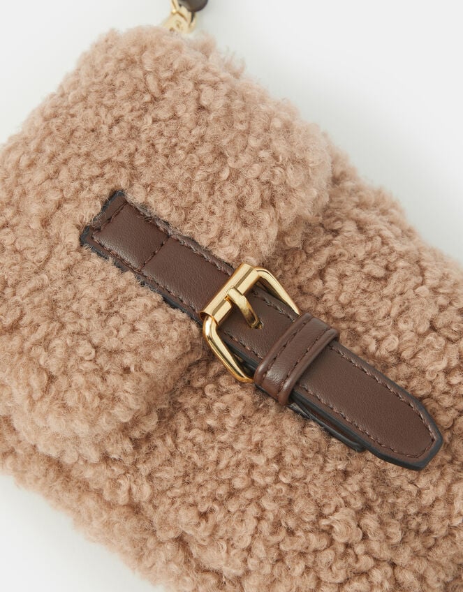 Faux Shearling Phone Bag, , large
