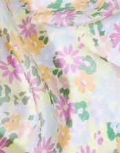 Bright Floral Silk Classic Scarf, , large