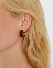 Resin Square Hoop Earrings, , large