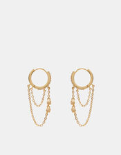14ct Gold-Plated Chain Hoop Earrings, , large