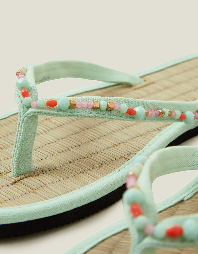 Pretty Beaded Seagrass Footbed, PASTEL MULTI, large