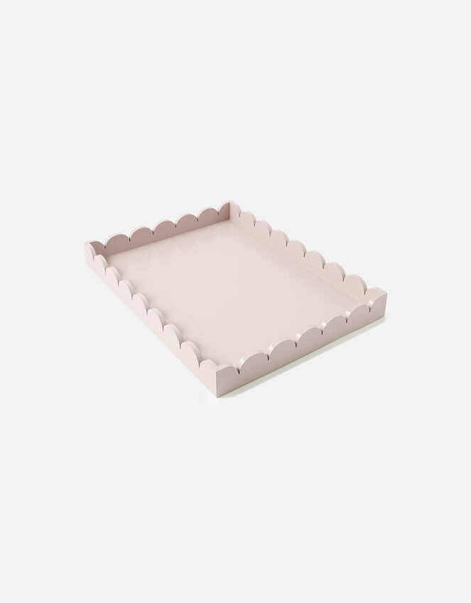 Wood Scallop Tray, Pink (PALE PINK), large
