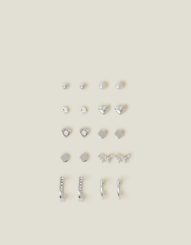 10-Pack Bow Stud and Hoop Earrings, , large