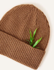 Soho Knit Beanie Hat, Camel (CAMEL), large