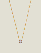 14ct Gold-Plated Teardrop Flower Pendant Necklace, , large