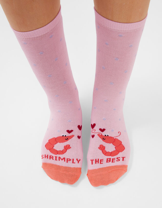 Shrimply The Best Socks Pink, , large