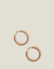 Twisted Bead Hoops, , large