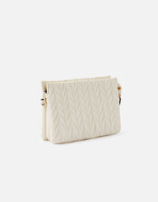 Paige Pleated Cross-Body Bag, Cream (CREAM), large