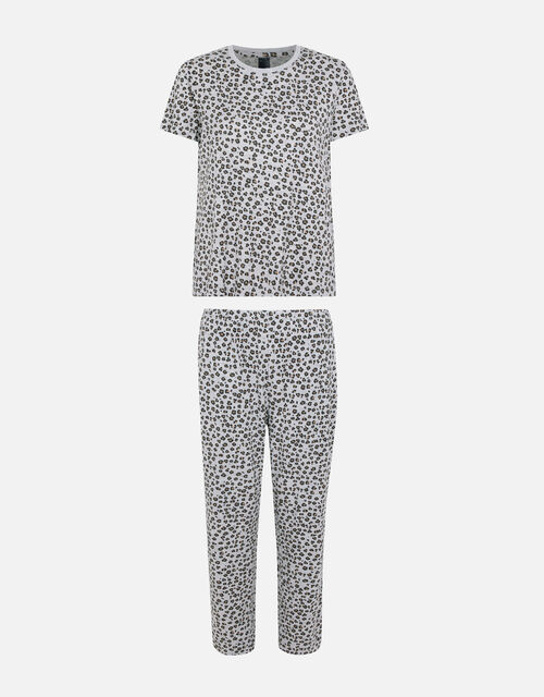 Leopard Print Jersey Pyjama Set, Brown (BROWN), large