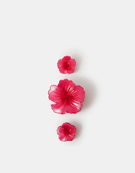 3-Pack Hibiscus Flower Claw Clips, , large