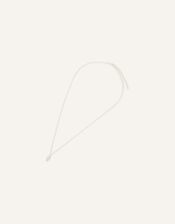 Sterling Silver Marquise Shape Pave Necklace, , large