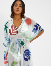 Summer Print Kaftan, Ivory (IVORY), large