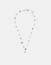 Sterling Silver-Plated Semi Precious Pendant Necklace, , large