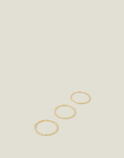 3-Pack 14ct Gold-Plated Delicate Rings, Gold (GOLD), large