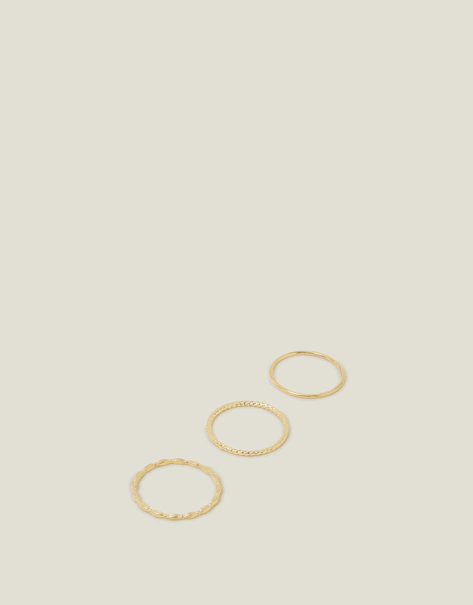 3-Pack 14ct Gold-Plated Delicate Rings, Gold (GOLD), large