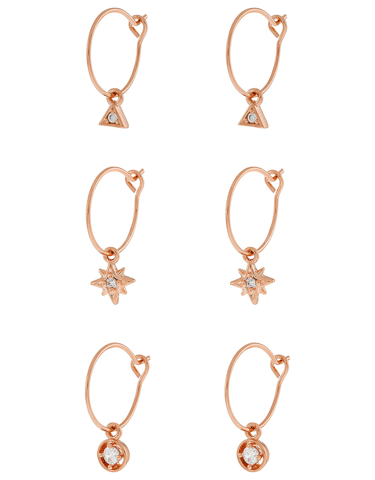 Slim Hoop Set with Sparkle Charms Z for Accessorize Accessorize ROI