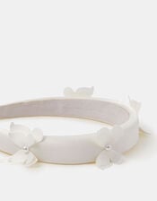 Girls Appliqué Butterfly Satin Headband, , large