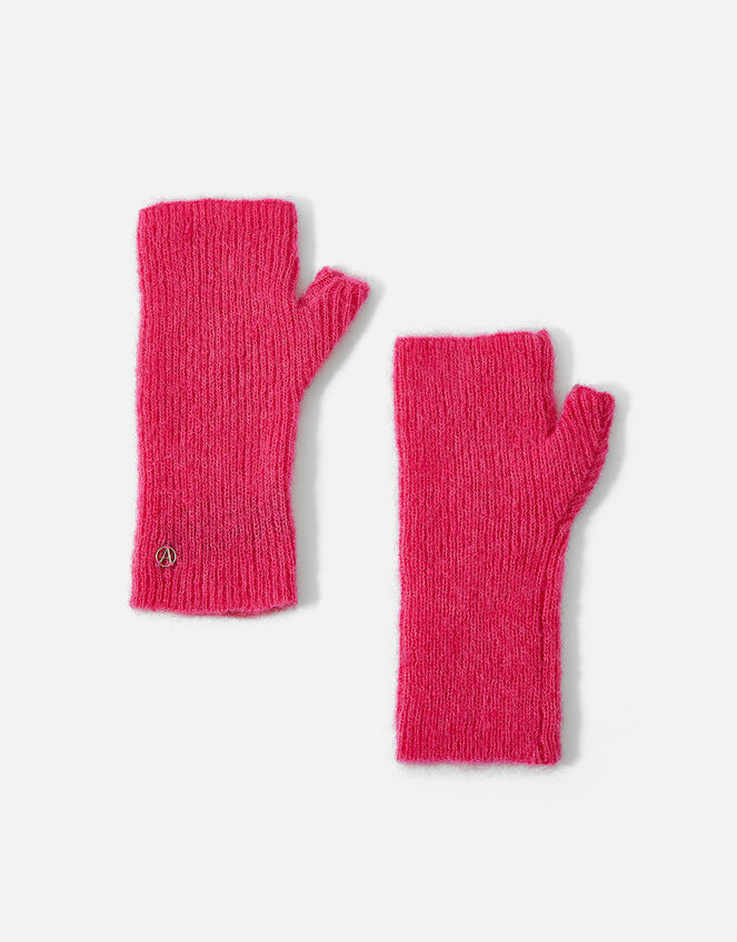 Milan Fluffy Cut Off Gloves, Pink (PINK), large