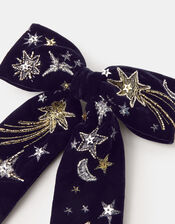 Shooting Star Beaded Bow Barrette Hair Clip, , large