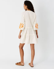 Floral Embroidered Cover-Up Dress, Orange (ORANGE), large