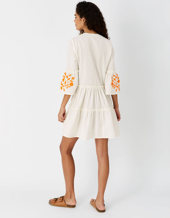 Floral Embroidered Cover-Up Dress, Orange (ORANGE), large