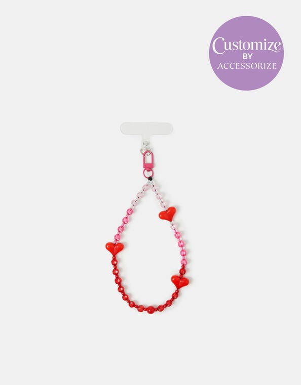 Heart Beaded Wrist Phone Strap, , large