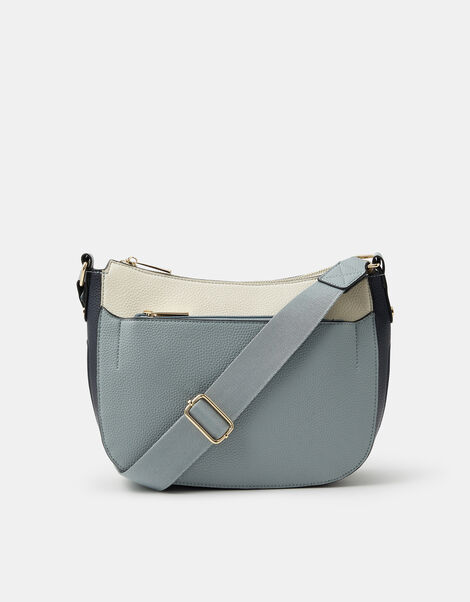 Colour Block Crossbody Bag, Blue (BLUE), large