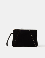 Stud Suede Clutch Bag, , large
