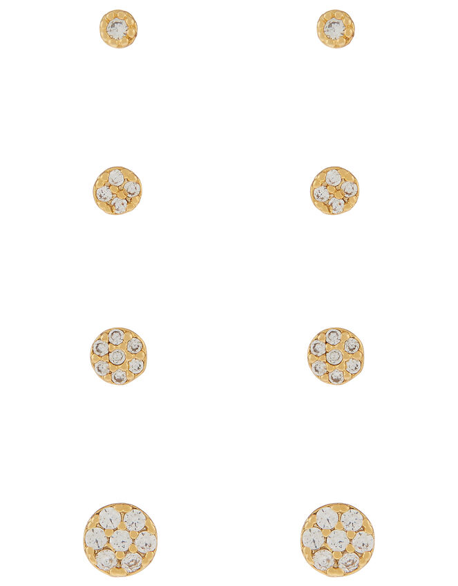 Sparkly Circle Stud Set, , large