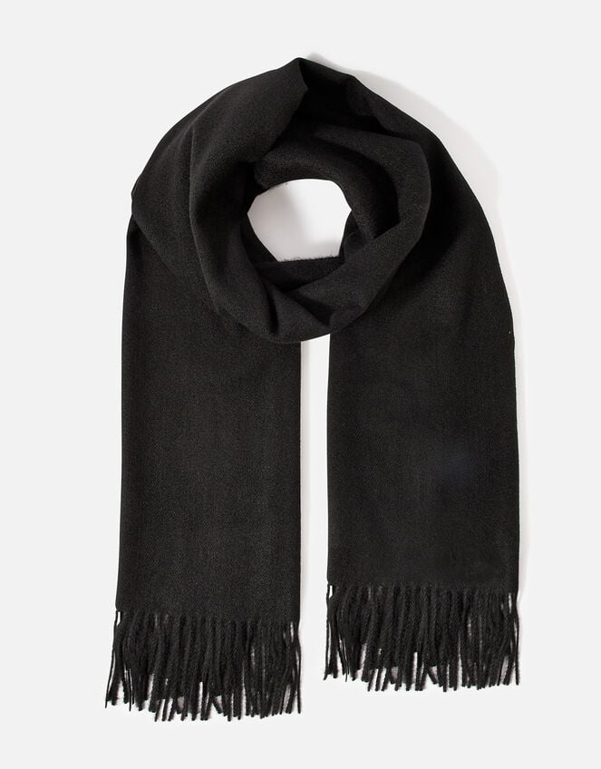 Super-Soft Blanket Scarf Black, , large