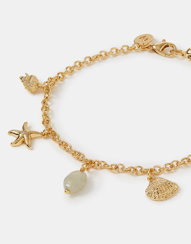 14ct Gold-Plated Ocean Charm Bracelet, , large