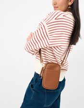 Double Pouch Phone Bag, Tan (TAN), large