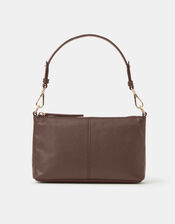 Leather Crossbody Handbag, Brown (CHOCOLATE), large