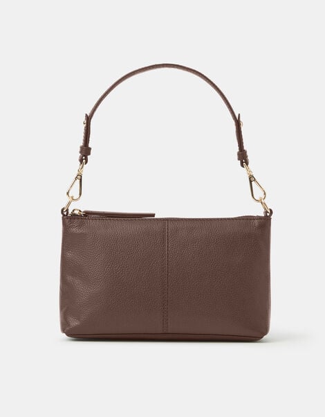 Leather Crossbody Handbag, Brown (CHOCOLATE), large