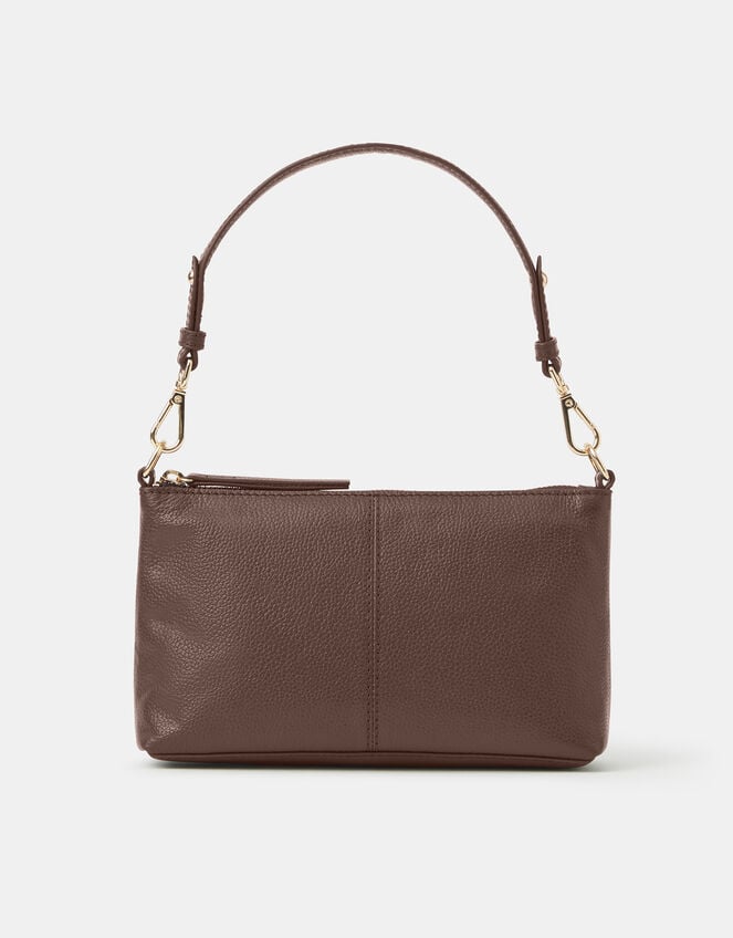 Leather Crossbody Handbag, Brown (CHOCOLATE), large