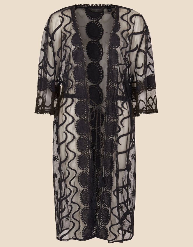 Beach Lace Kimono, Black (BLACK), large