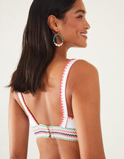 Crochet Trim Bikini Top, White (WHITE), large