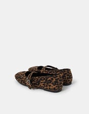 Leopard Print Buckle Ballet Flats, Leopard (LEOPARD), large