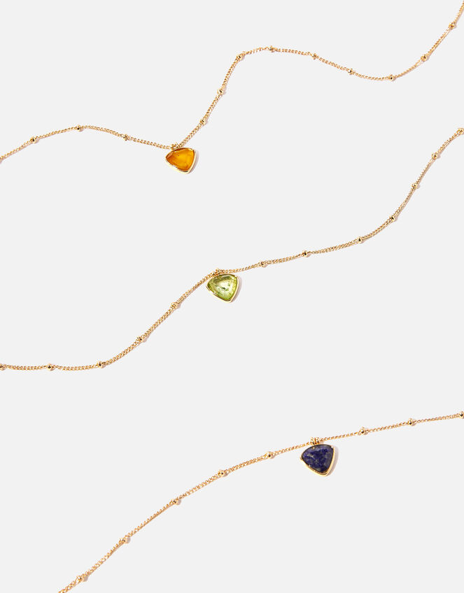 14ct Gold-Plated Birthstone Necklace, Gold (GOLD), large