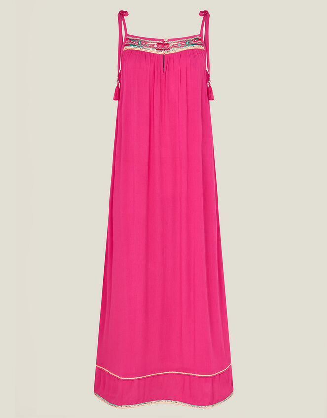 Embroidered Beaded Cami Dress, Pink (PINK), large