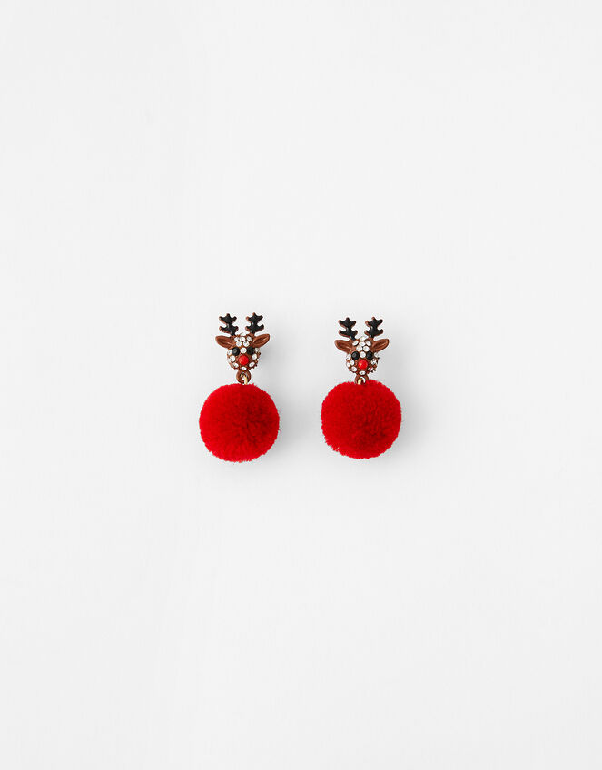 Rudolph Pom-Pom Earrings, , large