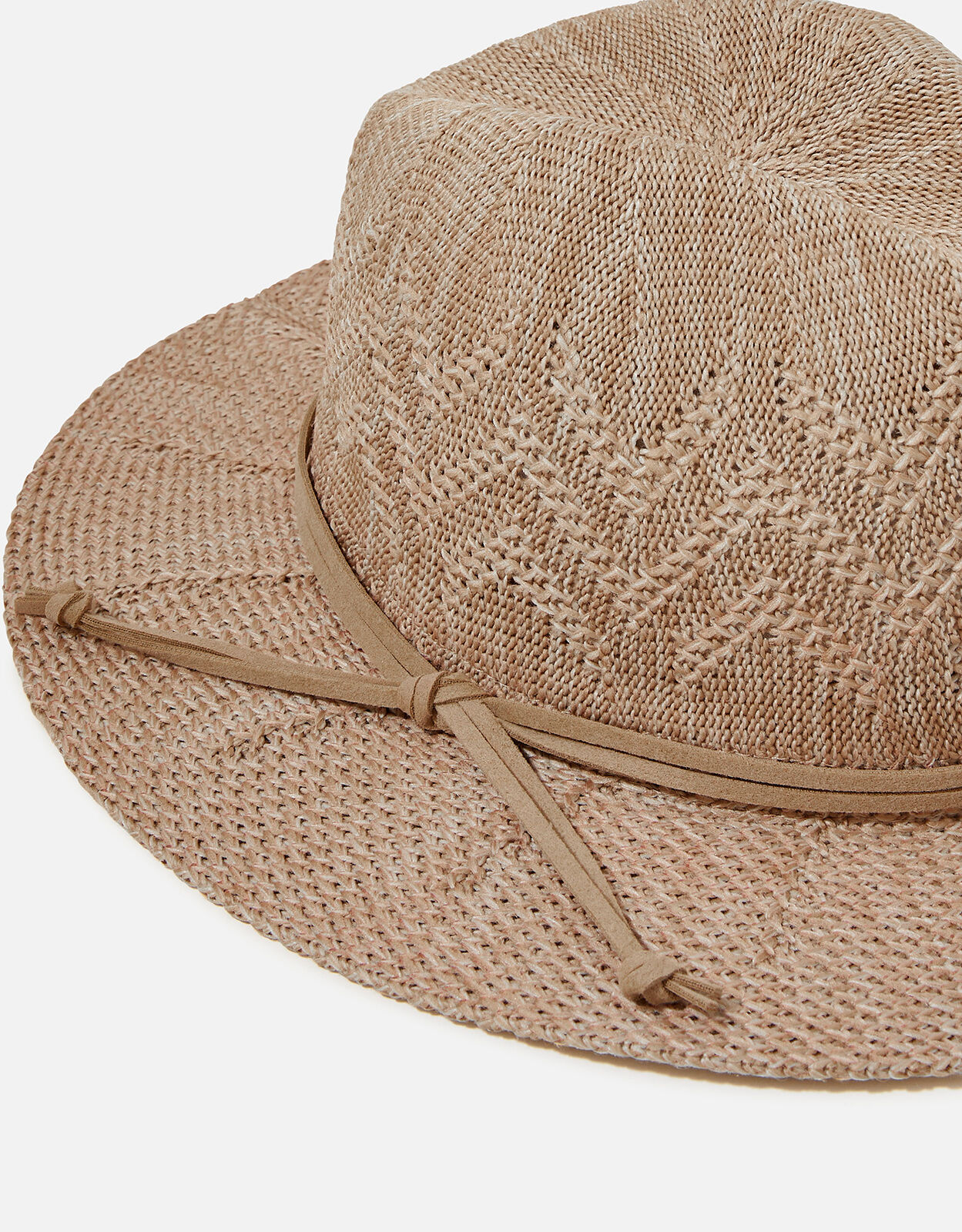 Chevron Packable Fedora Tan Hats Accessorize UK